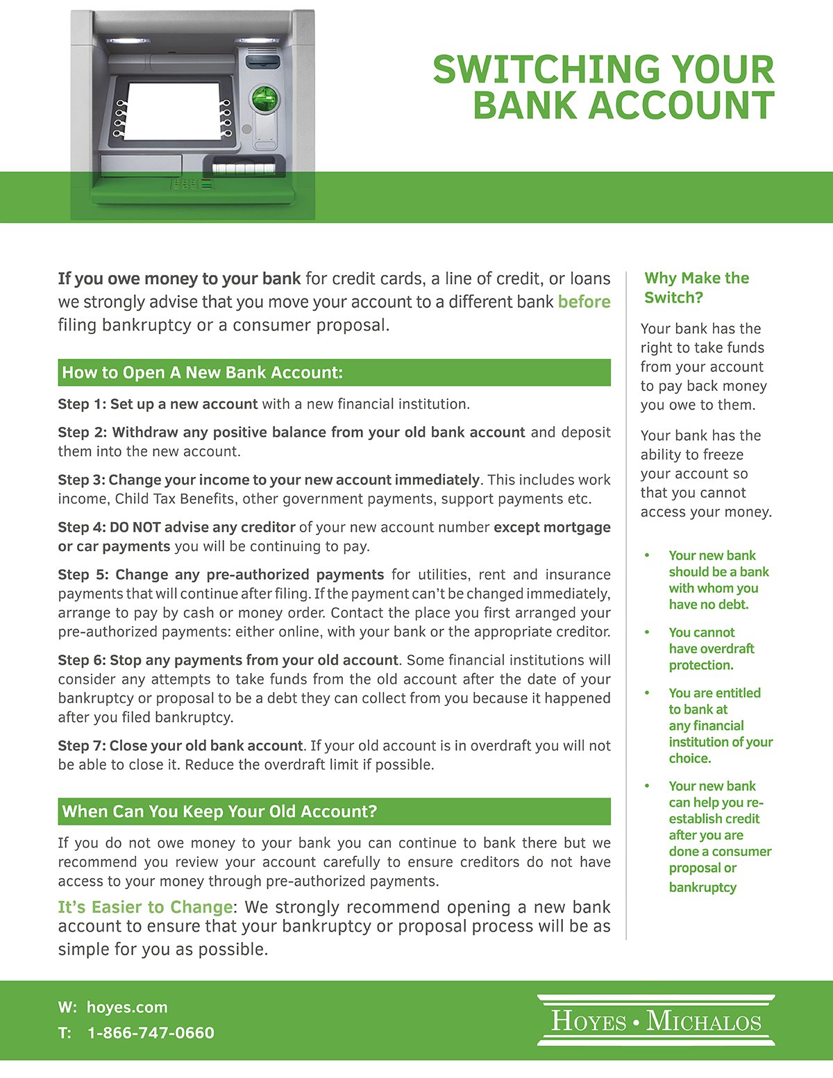 Open A New Bank Account Before Filing a Consumer Proposal